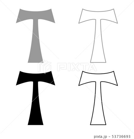 Cross monogram T Symbol Saint Anthony Apostle sign Cross monogram T Symbol Saint Anthony Apostle sign 53736693