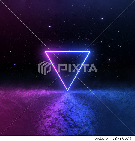 Sci Fi pink blue neon light, energy source, 3d render, abstract background 53736974