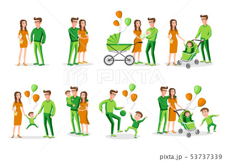 Set of characters the family. Creation, birth of 53737339