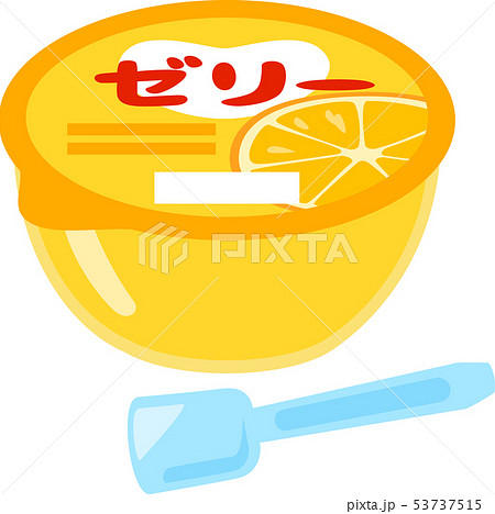 Cup Jelly And Plastic Spoon Stock Illustration