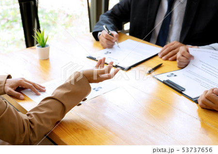New staff candidate are in Job interview 53737656