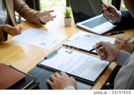 New staff candidate are in Job interview 53737659