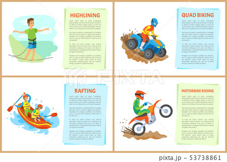 Highlining and Quad Biking Hobby Poster with Text 53738861