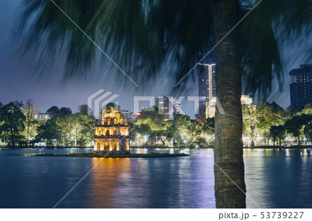 Old quarter of Hanoi at dusk 53739227