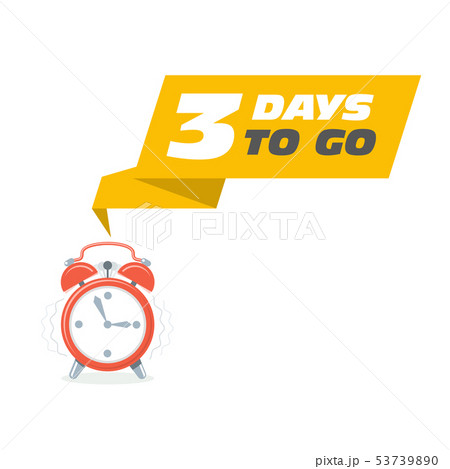 Three days to go sticker - sale ringing, alarm Three days to go sticker - sale ringing, alarm 53739890