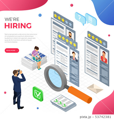 Online Isometric Employment and Hiring Concept Online Isometric Employment and Hiring Concept 53742381