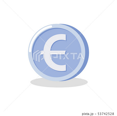 Round Silver Money, Euro Coin, Banking Vector 53742528