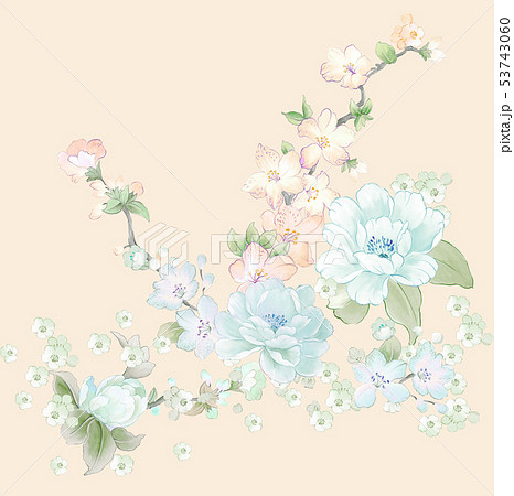 透明水彩 水彩画 花 53743060