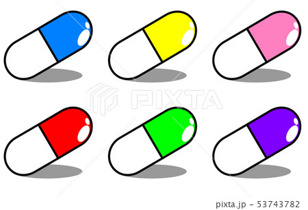 カプセル薬のイラスト素材