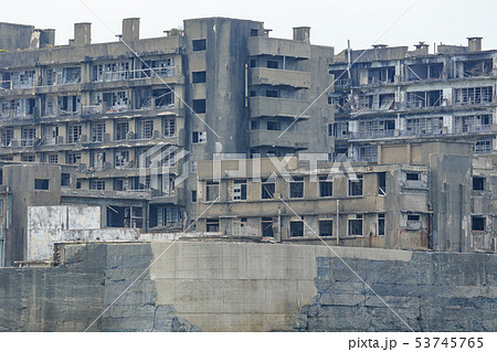 長崎_海から見た軍艦島 長崎_海から見た軍艦島 53745765