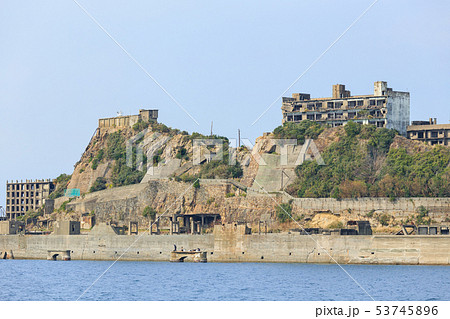 長崎_海から見た軍艦島 長崎_海から見た軍艦島 53745896