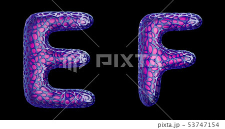 Realistic 3D letters set Y, Z made of purple plastic. 53747154