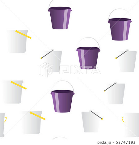 Buckets, Pails Vector Seamless Pattern 53747193
