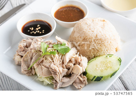 Khao man kai, hainan chicken rice Khao man kai, hainan chicken rice 53747565