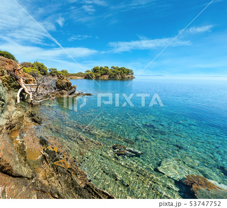 Morning Aegean coast, Sithonia, Greece. Morning Aegean coast, Sithonia, Greece. 53747752