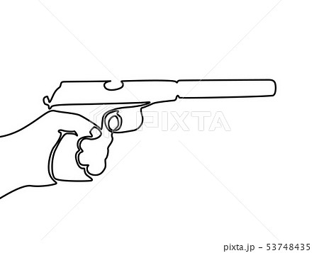 hand holding gun drawing