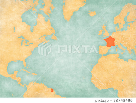Map of North Atlantic Ocean - France 53748496