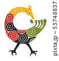 Pan African colors Adinkra symbol Sankofa Bird isolated. Adinkra Folk art imitation vector 53748837