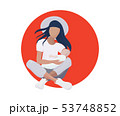 Vector illustration of a young mother with baby. 53748852