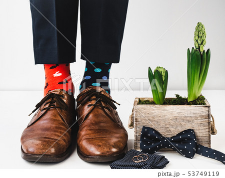 Office manager standing in stylish shoes. Closeup 53749119