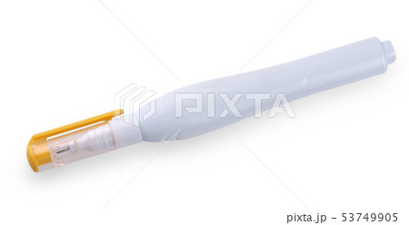 The Yellow pen corrector on a white background 53749905