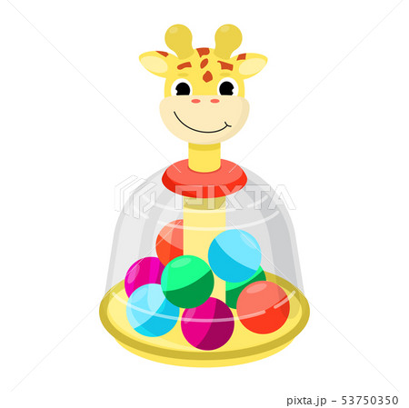 Top toy vector kids whirligig humming spinner colorful spinning playing game with peg-top character 53750350