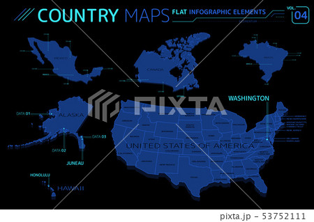 United States Of America Alaska Hawaii のイラスト素材