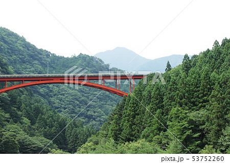 大井川鉄道井川線アプト式電車から見える自動車用橋 大井川鉄道井川線アプト式電車から見える自動車用橋 53752260
