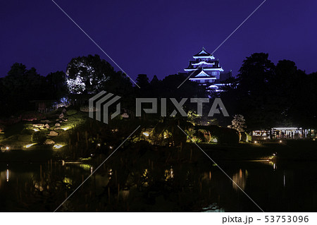 岡山県岡山市　岡山後楽園と岡山城　幻想庭園 53753096