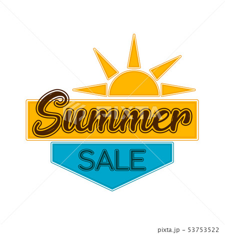 Sumer sale label with a sun Sumer sale label with a sun 53753522