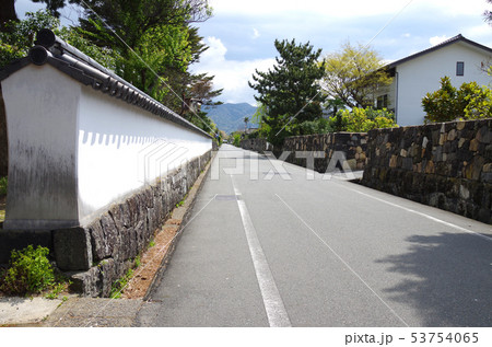 萩城下町武家屋敷の築塀と道路 萩城下町武家屋敷の築塀と道路 53754065
