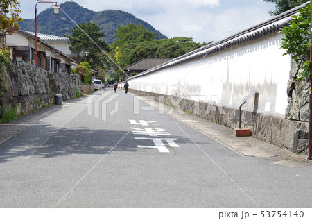 萩城下町武家屋敷の築塀の石垣 萩城下町武家屋敷の築塀の石垣 53754140