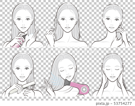 做護髮的婦女的例證 53754277