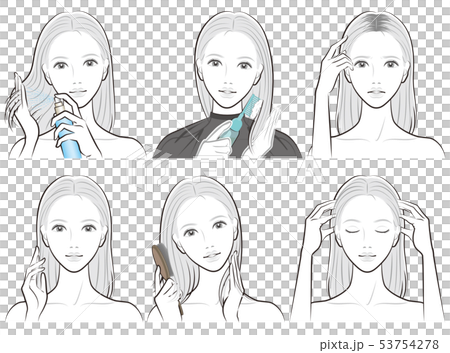 做護髮的婦女的例證 做護髮的婦女的例證 53754278