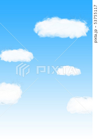 青空と雲のイラスト 背景素材のイラスト素材 53755117 Pixta