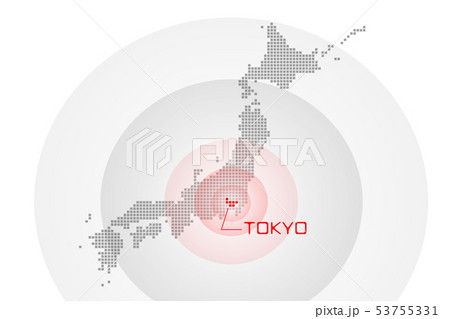 日本地図の中の東京 日本の拠点　東京 53755331