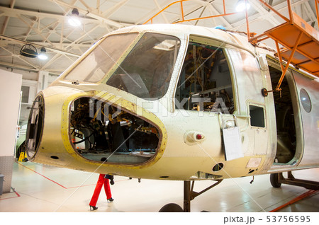 Mi-8 helicopter during maintencance and repair 53756595