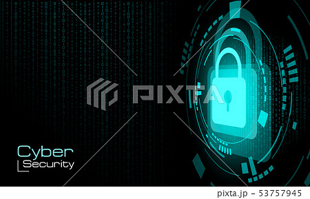 HUD closed blue padlock on binary code background HUD closed blue padlock on binary code background 53757945
