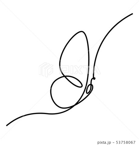 Butterfly. Continuous one line drawing. Vector illustration. 53758067
