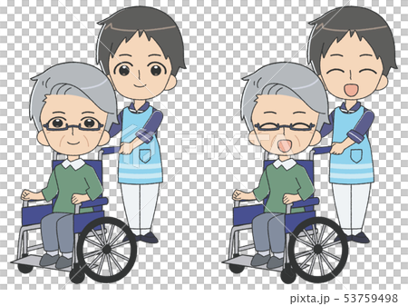 Man carer senior man - Stock Illustration [53759498] - PIXTA