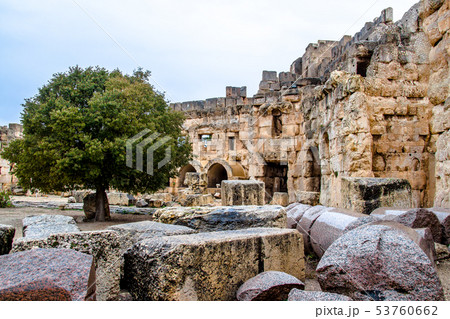 Roman city ruins of the ancient Baalbek in Lebanon 53760662
