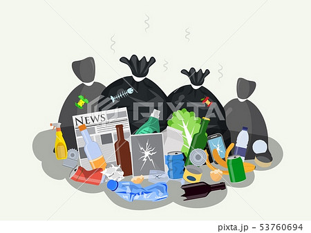 Pile of household trash 53760694
