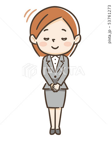 女性 スーツ お辞儀のイラスト素材 女性 スーツ お辞儀のイラスト素材