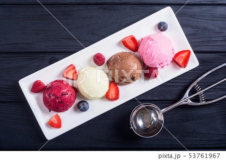 Mix of ice cream ball Mix of ice cream ball 53761967