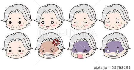 喜怒哀楽 表情セット シニア男性のイラスト素材