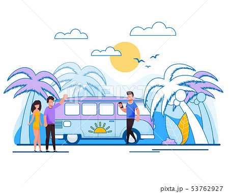 Cartoon Married Couple in Bus Tour Illustration - Stock Illustration  [53762927] - PIXTA