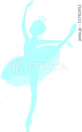 バレエ バレリーナ 衣装ブルー シルエットのイラスト素材 53762952 Pixta
