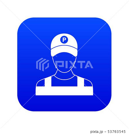Parking attendant icon digital blue Parking attendant icon digital blue 53763545