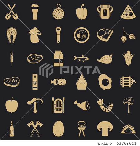 Nature travel icons set, simple style Nature travel icons set, simple style 53763611