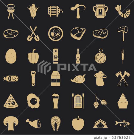 Nature rest icons set, simple style 53763622